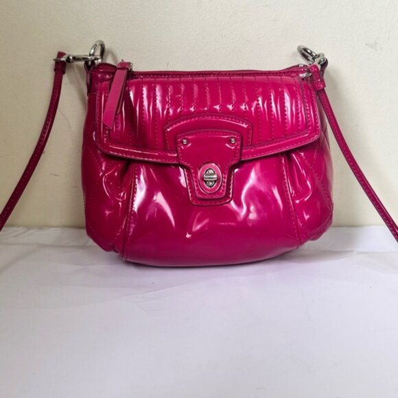 COACH Poppy Mini Willis Quilted Patent Leather Bag Crossbody Shoulder Turnlock - Picture 6 of 16